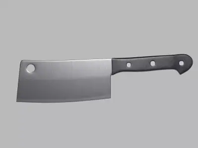 Cleaver Knife Low-poly 3D model