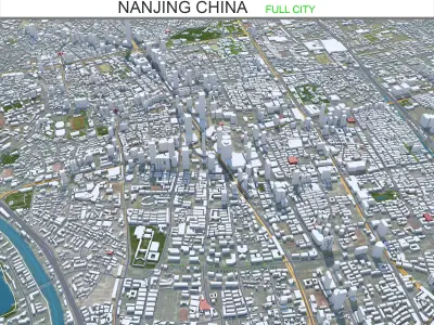 Nanjing China 100km AI Low-poly 3D model