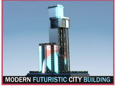 Futuristic Future Modern City Building Skyscraper 15 3D model