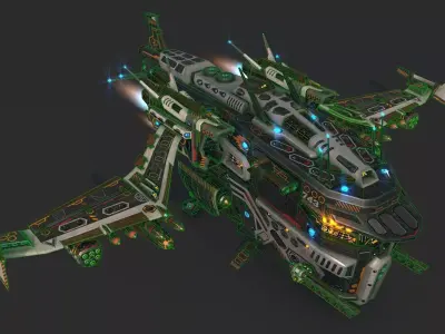 Spaceship 03 Modular Pack Low-poly 3D model