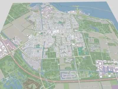 Cityscape Lelystad Netherlands 3D model