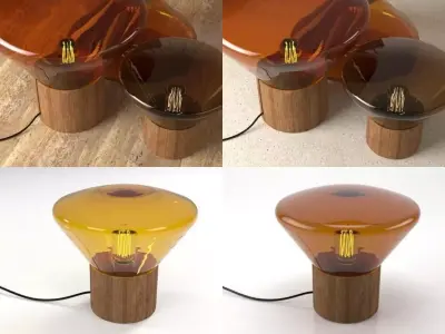 M four different colored lamps 3D model