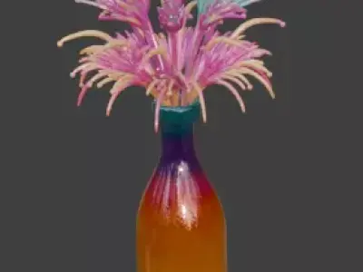 Stylized Cartoon Celebration Fireworks Bottle 3D Model Low-poly 3D model