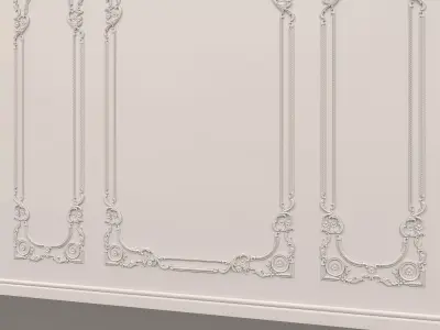 Wall Molding in Classic French style 13 3D model