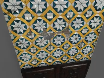 Old Wall Tiles Low-poly 3D model