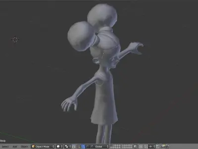 Stylized Little Girl Base Mesh Free low-poly 3D model