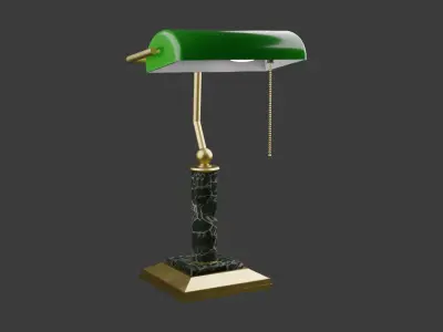 Banker table lamp Low-poly 3D model