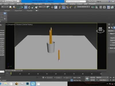 Pencil in cup Free low-poly 3D model