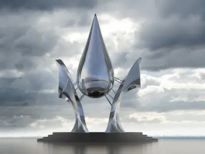 sculpture statue plaza modern Realistic exterior  3D model