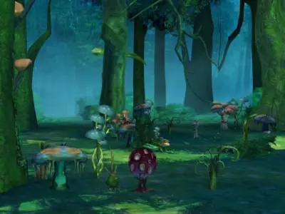 Cartoon Forest Scene 01 3D model