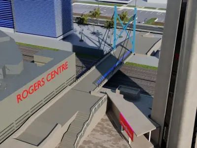 CN Tower Toronto City Canada 3D model