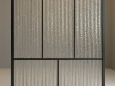 Glass partition door 83 Low-poly 3D model