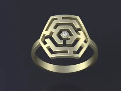Ring maze for CNC or 3D print model