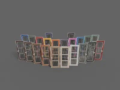 PBR Wood Door C2 Low-poly 3D model