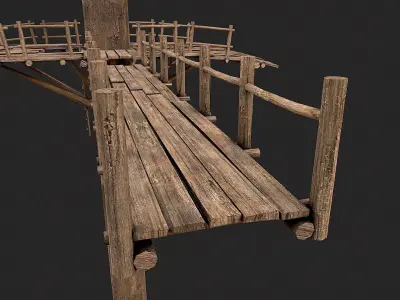 Wooden Tree House Shelters and Platforms 9 Low-poly 3D model