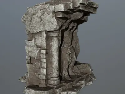 old statue  Low-poly 3D model