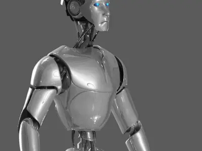 Robot silver 3D model