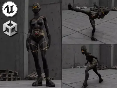 Sci-fi Thief - The Future Thief - FemaleVer Low-poly 3D model