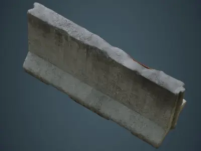 Concrete Barrier 3C Low-poly 3D model
