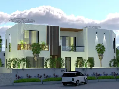 Modern Residential Villa Exterior Design  3D model