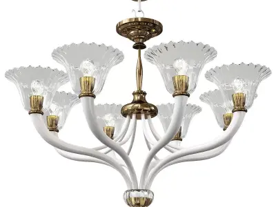 BRASS AND CRYSTAL CHANDELIER Low-poly 3D model