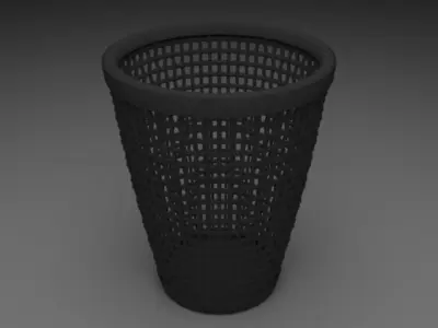 Street Paper Bin Low-poly 3D model