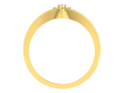 Light Weight Yellow Gold Diamond Ring  -R-4174 3D print model