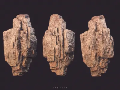 3D Cliff Rock Model - PBR Optimized 3D model