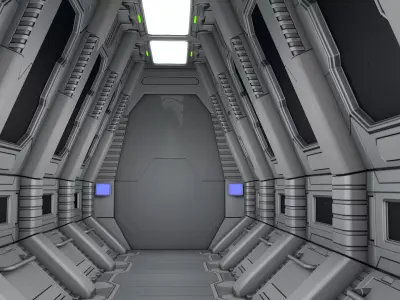 Sci Fi Corridor  3D model 29