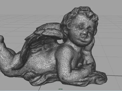 Angel cupid statue Low-poly 3D model