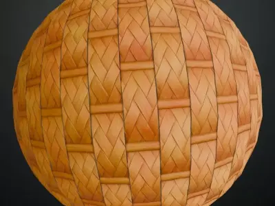 Light Oak Basket Weave Wood Panel PBR Seamless Texture
