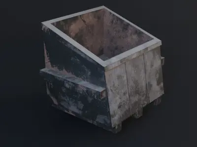 Trash Can - Game Ready - PBR 3D Model Low-poly 3D model