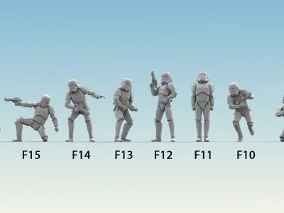 26 Figure Stormtrooper Printable Set-04 3D Model Pack