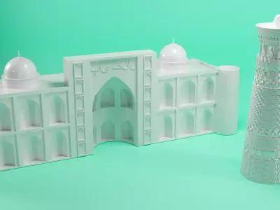 Minaret Kalyan  and Madrasa Poi Kalon 3d model 3D print model