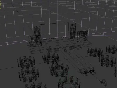 Stage party concert fashion catwalk T station  34 3D model