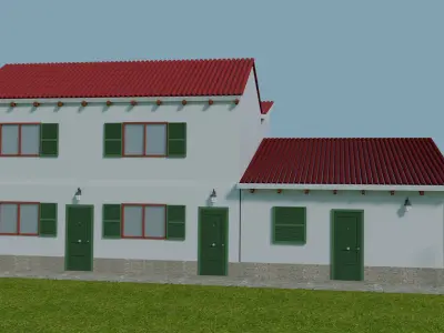 Low Poly Game Ready House 3D Model Low-poly 3D model