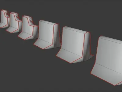 Concrete Barrier Type 1 Low-poly 3D model buy