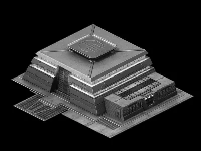 Sci Fi Building-Science Academy 01 3D model