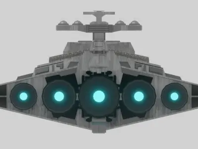  Redesign Praetor class star battlecruiser Low-poly 3D model