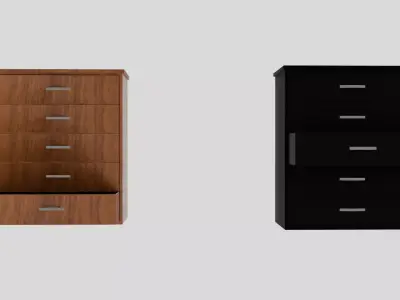 Modern Wooden Wardrobe Cabinet 3D model
