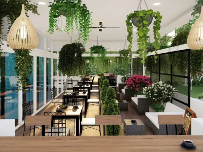 3D Exterior Scene 3D model design garden and landscape 3D model 21