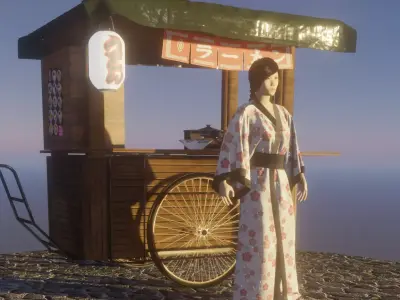 Ramen stall Free 3D model