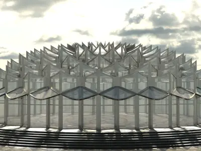 Flower Glass Dome 3D model