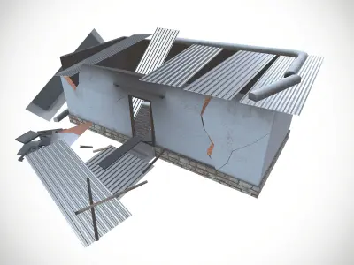 Damage Albester House Low-poly 3D model