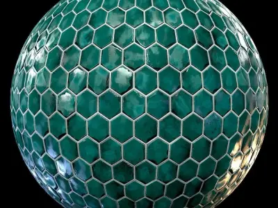 Teal Tile-01-PBR-2k-4k Texture