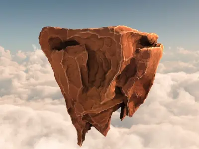 Flying rocks pack and Bonus HDRI map Low-poly 3D model