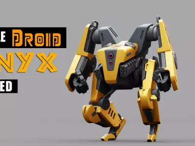 COMBAT DROID ONYX  RIGGED 3D model