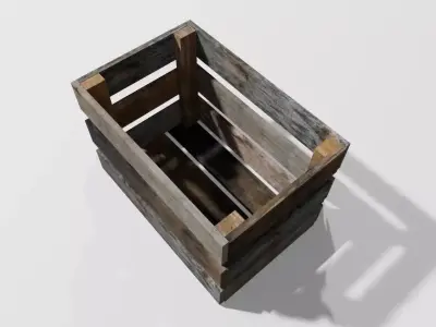 Wooden Crate for Fruits Vegetables - Caixote de Madeira Frutas Low-poly 3D model