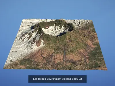 10 Landscape Environment Volcano Snow Pack 01