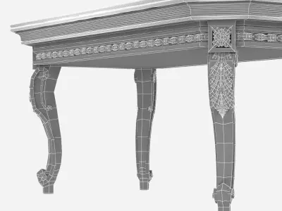 French Century Transitional Giltwood and Marble Coffee  3D model